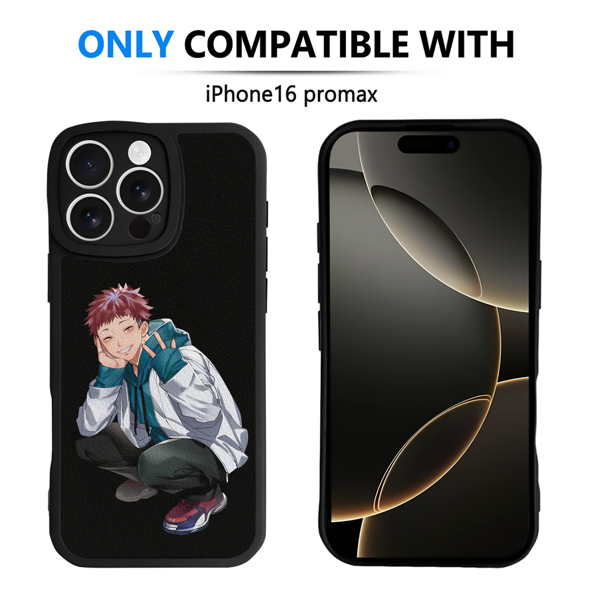（画像用） 呪術廻戦 Jujutsu Kaisen 【iPhone 16シリーズ対応】シリコンスマホケース（レザー調） 材質：シリコン